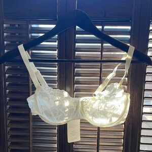 Elegant Lace Underwire Bra - Ivory